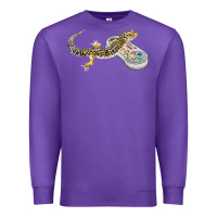 Purple leopard gecko playing video game lizard & reptiles gamers t shirt Premium Sweatshirt - linhVisuals
