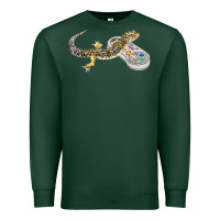 Sports Green leopard gecko playing video game lizard & reptiles gamers t shirt Premium Sweatshirt - linhVisuals