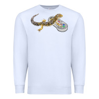 White leopard gecko playing video game lizard & reptiles gamers t shirt Premium Sweatshirt - linhVisuals