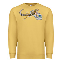 Antique Gold leopard gecko playing video game lizard & reptiles gamers t shirt Premium Sweatshirt - linhVisuals