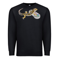 Black leopard gecko playing video game lizard & reptiles gamers t shirt Premium Sweatshirt - linhVisuals