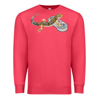 Cardinal leopard gecko playing video game lizard & reptiles gamers t shirt Premium Sweatshirt - linhVisuals