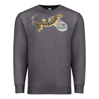 Charcoal Heather leopard gecko playing video game lizard & reptiles gamers t shirt Premium Sweatshirt - linhVisuals