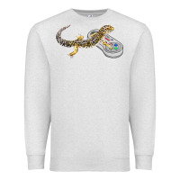 Oatmeal Heather leopard gecko playing video game lizard & reptiles gamers t shirt Premium Sweatshirt - linhVisuals