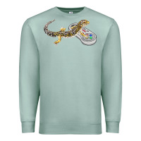 Seafoam leopard gecko playing video game lizard & reptiles gamers t shirt Premium Sweatshirt - linhVisuals
