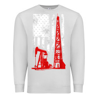 Dove Grey oilfield shirt   us flag oil rig shirt Premium Sweatshirt - linhVisuals