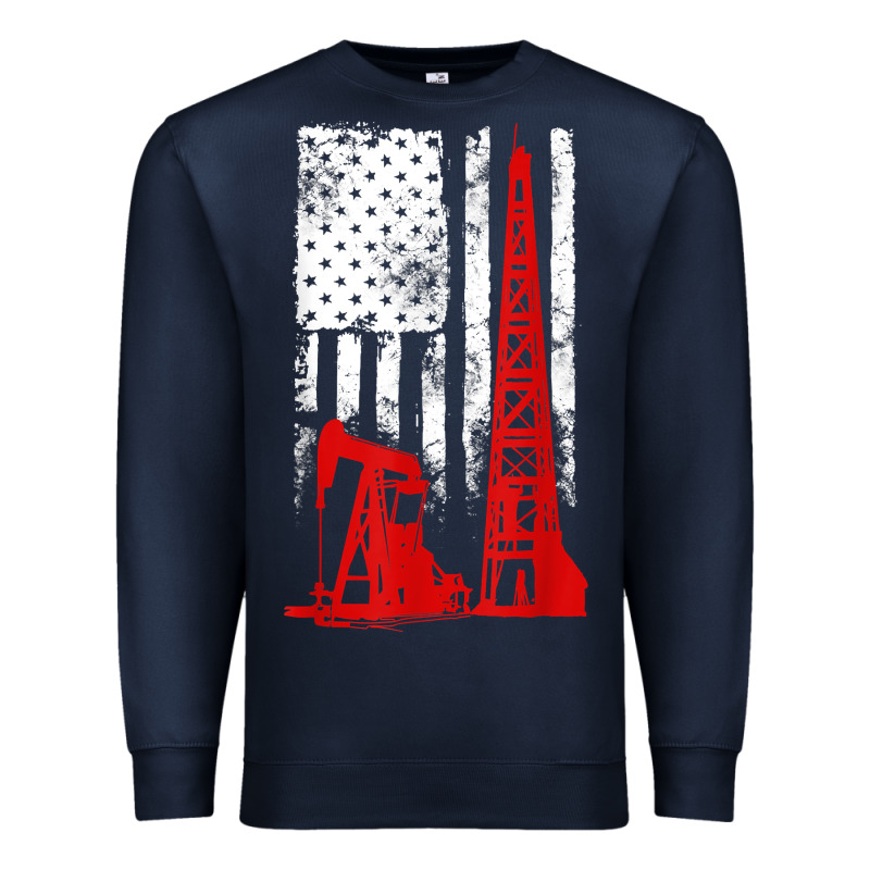 Oilfield Shirt   Us Flag Oil Rig Shirt Premium Sweatshirt by linhVisuals | Teevron