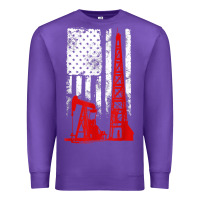 Purple oilfield shirt   us flag oil rig shirt Premium Sweatshirt - linhVisuals