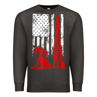 Smoke oilfield shirt   us flag oil rig shirt Premium Sweatshirt - linhVisuals