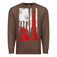 Chestnut oilfield shirt   us flag oil rig shirt Premium Sweatshirt - linhVisuals