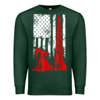 Sports Green oilfield shirt   us flag oil rig shirt Premium Sweatshirt - linhVisuals