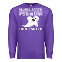 Purple paranormal investigator ghost hunting t shirt Premium Sweatshirt - linhVisuals