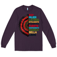 Plum hispanic heritage month hand fan Long Sleeve Tee - BundleAndBundleShop