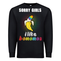 Black mens sorry girl i like bananas funny lgbt gay pride tshirt gifts Premium Sweatshirt - linhVisuals