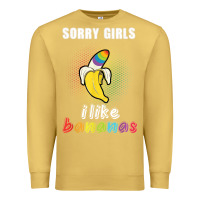 Antique Gold mens sorry girl i like bananas funny lgbt gay pride tshirt gifts Premium Sweatshirt - linhVisuals