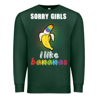 Sports Green mens sorry girl i like bananas funny lgbt gay pride tshirt gifts Premium Sweatshirt - linhVisuals