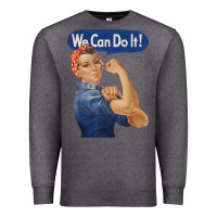 Charcoal Heather rosie the riveter shirt we can do it feminist retro t shirt Premium Sweatshirt - linhVisuals