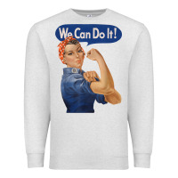 Oatmeal Heather rosie the riveter shirt we can do it feminist retro t shirt Premium Sweatshirt - linhVisuals