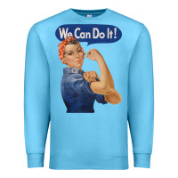 Ocean Blue rosie the riveter shirt we can do it feminist retro t shirt Premium Sweatshirt - linhVisuals