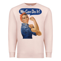 Pale Pink rosie the riveter shirt we can do it feminist retro t shirt Premium Sweatshirt - linhVisuals
