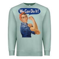 Seafoam rosie the riveter shirt we can do it feminist retro t shirt Premium Sweatshirt - linhVisuals