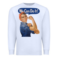 White rosie the riveter shirt we can do it feminist retro t shirt Premium Sweatshirt - linhVisuals