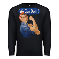 Black rosie the riveter shirt we can do it feminist retro t shirt Premium Sweatshirt - linhVisuals