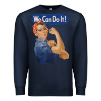 Navy rosie the riveter shirt we can do it feminist retro t shirt Premium Sweatshirt - linhVisuals