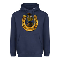 Navy horseshoe and cowgirl Heavyweight Hoodie - JahusDesignShop