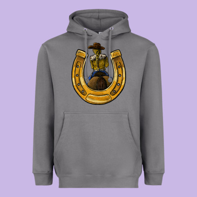 Horseshoe And Cowgirl Heavyweight Hoodie Designed By Jahusdesignshop