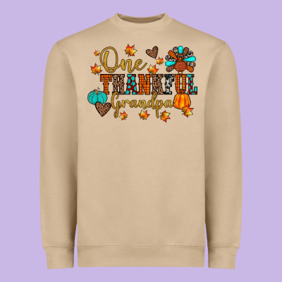 One Thankful Grandpa Heavyweight Sweatshirt Designed By Jahusdesignshop