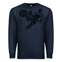 Navy Eli Tomac Jump Illustration Premium Sweatshirt - linhVisuals