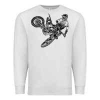 Oatmeal Heather Eli Tomac Jump Illustration Premium Sweatshirt - linhVisuals