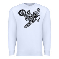 White Eli Tomac Jump Illustration Premium Sweatshirt - linhVisuals
