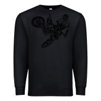 Black Eli Tomac Jump Illustration Premium Sweatshirt - linhVisuals
