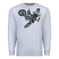 Heather Grey Eli Tomac Jump Illustration Premium Sweatshirt - linhVisuals