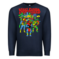 Navy king gizzard and the lizard wizard Premium Sweatshirt - linhVisuals