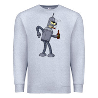 Heather Grey futurama bender Premium Sweatshirt - linhVisuals