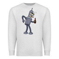 Oatmeal Heather futurama bender Premium Sweatshirt - linhVisuals