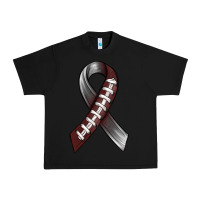 Black Gray Ribbon American Football Urban Heavy Tee - BundleAndBundleShop