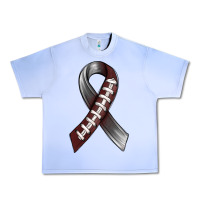 Grape Ice Gray Ribbon American Football Urban Heavy Tee - BundleAndBundleShop
