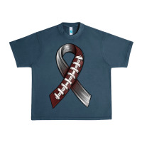 Midnight Navy Gray Ribbon American Football Urban Heavy Tee - BundleAndBundleShop