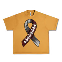 Peanut Butter Gray Ribbon American Football Urban Heavy Tee - BundleAndBundleShop
