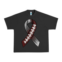 Pigment Black Gray Ribbon American Football Urban Heavy Tee - BundleAndBundleShop