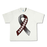 Pistachio Gray Ribbon American Football Urban Heavy Tee - BundleAndBundleShop