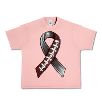 Salmon Gray Ribbon American Football Urban Heavy Tee - BundleAndBundleShop