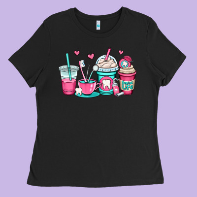 Dentist Coffee Cups Ladies Tee Designed By Oliviacreatesart