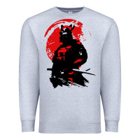 Heather Grey samurai warrior Premium Sweatshirt - linhVisuals