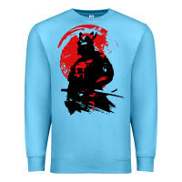 Ocean Blue samurai warrior Premium Sweatshirt - linhVisuals