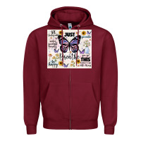 Burgundy just breathe Zipper Hoodie - JahusDesignShop